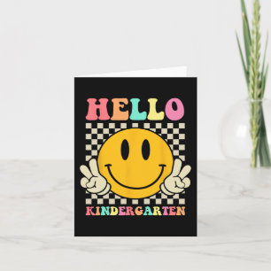 Hello Kindergarten Back To School Groovy Teacher S Card