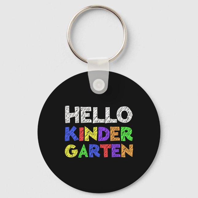 Hello Kindergarten  Back To School   Keychain (Front)