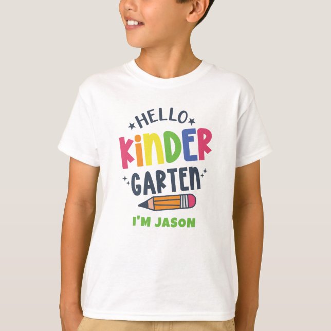 Hello kindergarten back to school T-Shirt (Front)