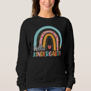 Hello Kindergarten Boho Rainbow Teacher Back To Sc Sweatshirt