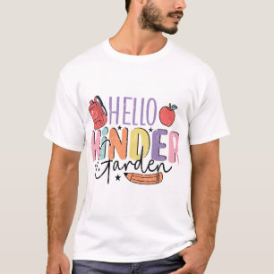 Hello Kindergarten Colourful Back-to-School T-Shirt