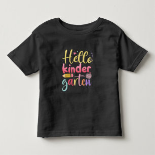 Hello Kindergarten Colourful Cute Toddler  T-shirt
