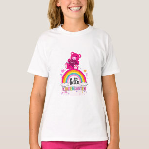 Hello Kindergarten Cute Rainbow Bear  T-Shirt
