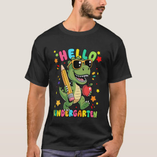 Hello Kindergarten Dinosaur First Day Back to Scho T-Shirt
