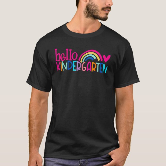 Hello Kindergarten First Day Of Kinder Team Teache T-Shirt (Front)