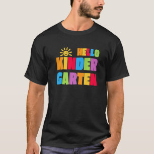 Hello Kindergarten First Day Of School Teacher Stu T-Shirt