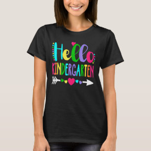 Hello Kindergarten Heart Teacher Student Back To S T-Shirt