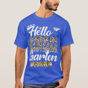 Hello Kindergarten Leopard print Kindergarten Back T-Shirt