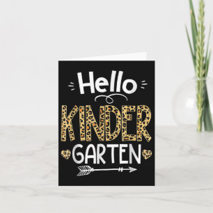 Hello Kindergarten Leopard Teacher Back To School Card