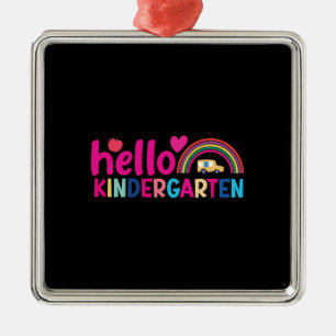 Hello Kindergarten Metal Ornament