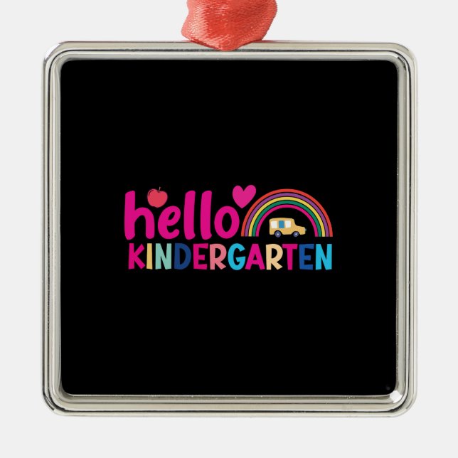 Hello Kindergarten Metal Ornament (Front)