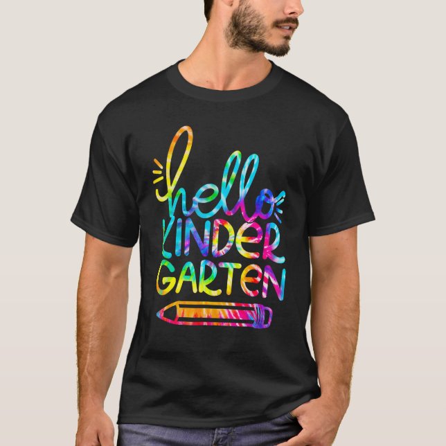 Hello Kindergarten Pencil Back To School Teacher K T-Shirt (Front)