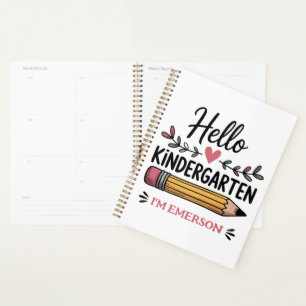 Hello Kindergarten Personalized Back To School Planner