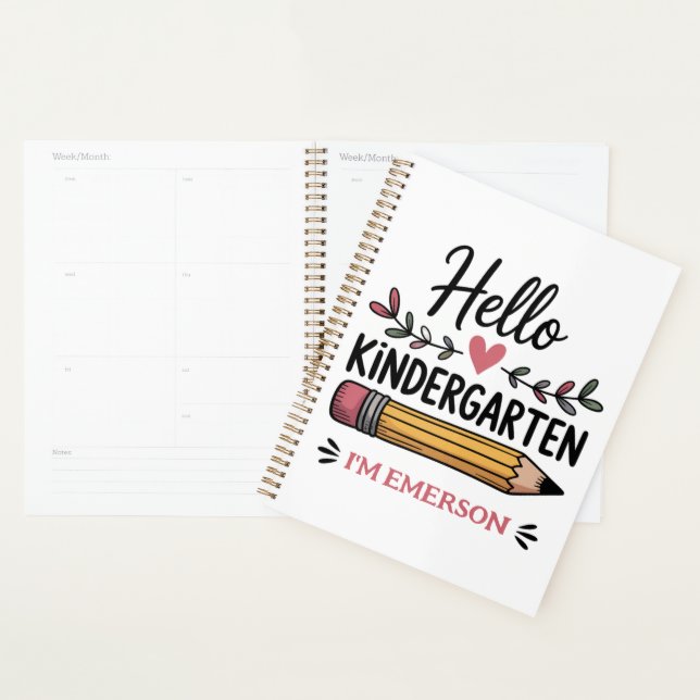 Hello Kindergarten Personalized Back To School Planner (Display)