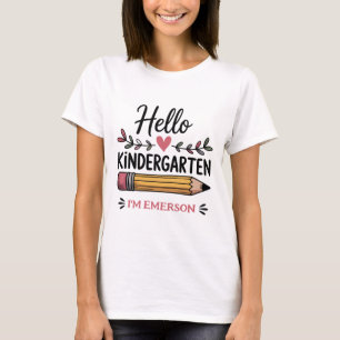 Hello Kindergarten Personalized Back To School T-Shirt