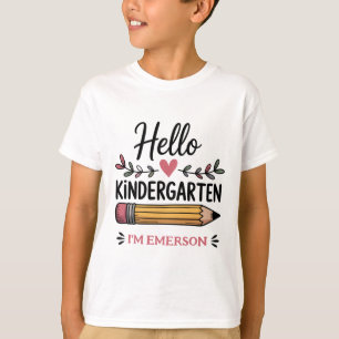 Hello Kindergarten Personalized Back To School T-Shirt