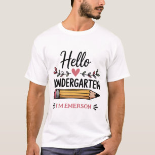 Hello Kindergarten Personalized Back To School T-Shirt