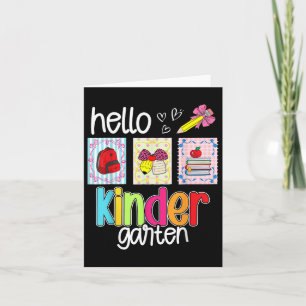 Hello Kindergarten Preppy Back To School Teacher S Card