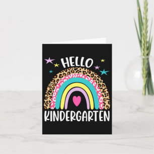 Hello Kindergarten Rainbow Byck To School Teacher  Card