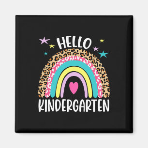 hello Kindergarten Rainbow first day back to Schoo Magnet