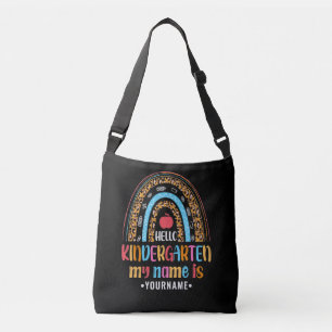 Hello Kindergarten Rainbow First Day of School Crossbody Bag