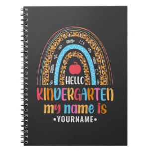 Hello Kindergarten Rainbow First Day of School Notebook