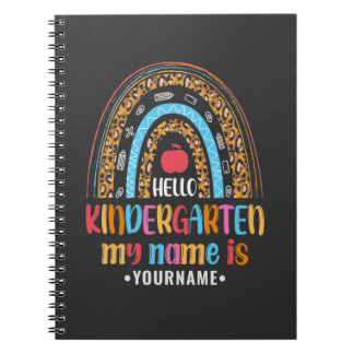 Hello Kindergarten Rainbow First Day of School Notebook