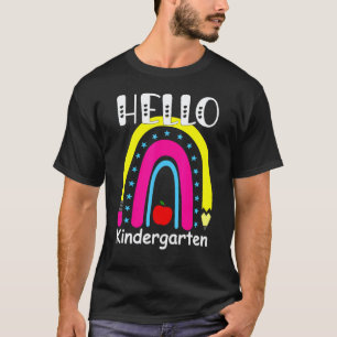 Hello Kindergarten Rainbow Teacher Student Back To T-Shirt