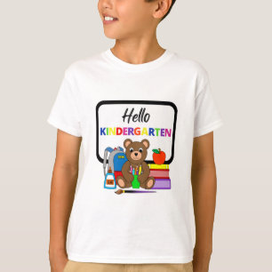 Hello Kindergarten School Bear Boy's T-Shirt