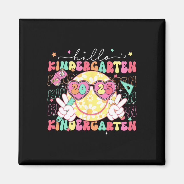 Hello Kindergarten Smile Face Back To School 2025  Magnet (Front)