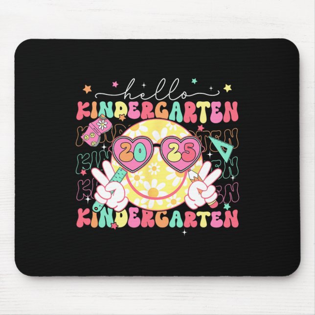 Hello Kindergarten Smile Face Back To School 2025  Mouse Pad (Front)