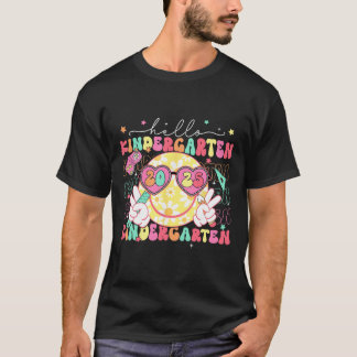 Hello Kindergarten Smile Face Ck To School 2025 T-Shirt