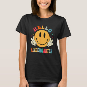 Hello Kindergarten Smile Face Team Kinder Back To  T-Shirt