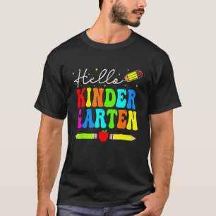 Hello Kindergarten Teacher Student Team Happy Back T-Shirt