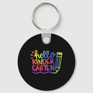Hello Kindergarten Teacher Tie Dye Welcome Byck To Keychain