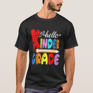 Hello Kindergarten Team Kinder  Back To School Tea T-Shirt