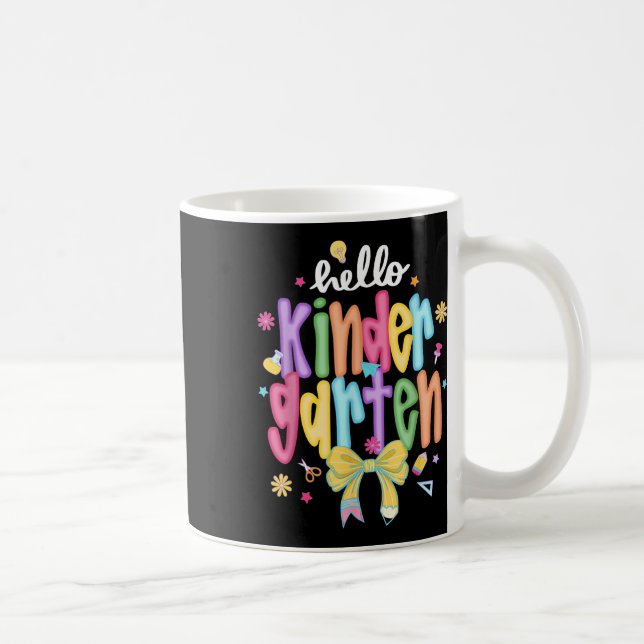 Hello Kindergarten Team Kinder Back To School Teac Coffee Mug (Right)