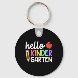 Hello Kindergarten Team Kinder Back to School Teac Keychain