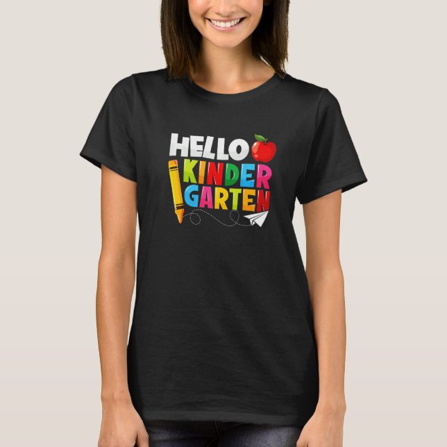 Hello Kindergarten Team Kinder Back To School Teac T-Shirt (Front)
