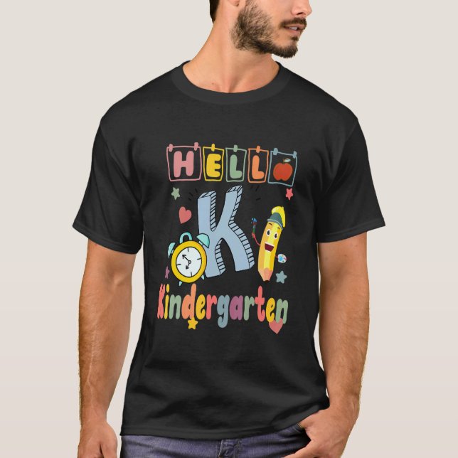 Hello Kindergarten Team Kinder Back To School Teac T-Shirt (Front)