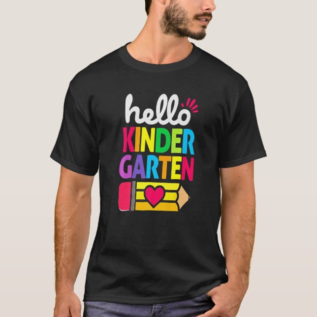 Hello Kindergarten Team Kinder Back To School Teac T-Shirt (Front)