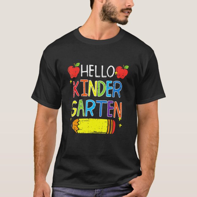 Hello Kindergarten Team Kinder Back To School Teac T-Shirt (Front)