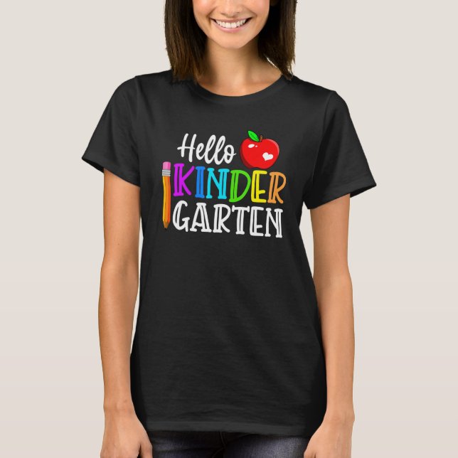 Hello Kindergarten Team Kinder Back To School Teac T-Shirt (Front)