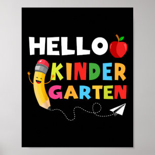 Hello Kindergarten Team Kindergarten Back to Schoo Poster