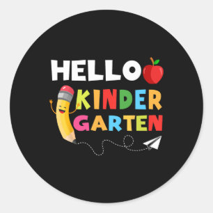 Hello Kindergarten Team Kindergarten Byck To Schoo Classic Round Sticker