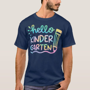 Hello Kindergarten Tie Dye Teachers Kids Back to S T-Shirt