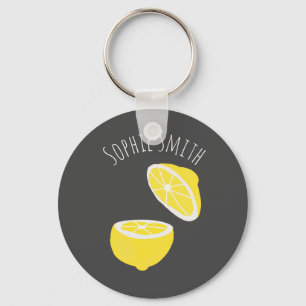 Hello Lemon modern yellow fruit Keychain