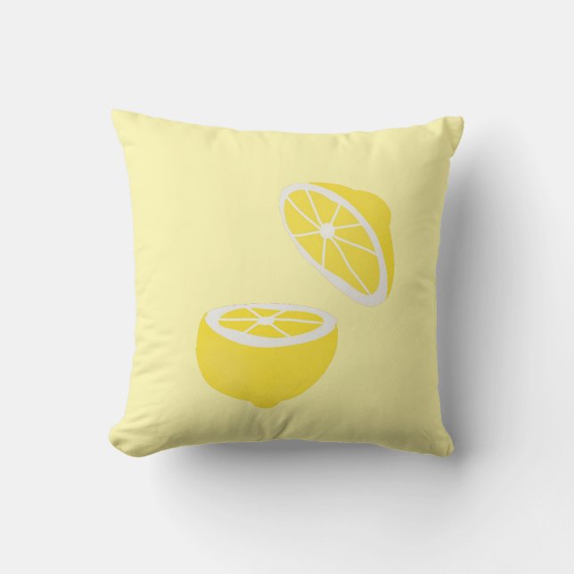 Hello Lemon modern yellow fruit Throw Pillow (Front)