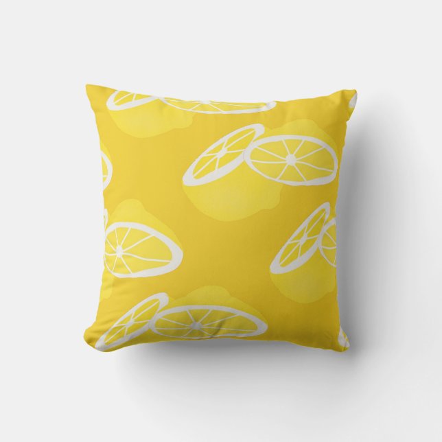 Hello Lemon modern yellow fruit Throw Pillow (Front)