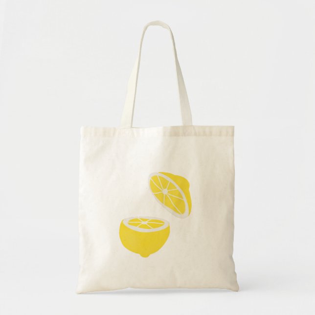 Hello Lemon modern yellow fruit Tote Bag (Front)